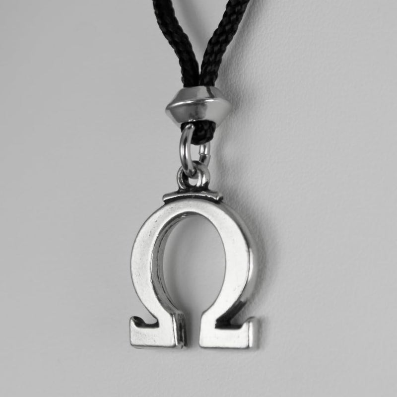 Pepi Pewter Greek Symbol Omega Pendant Necklace - Image 4